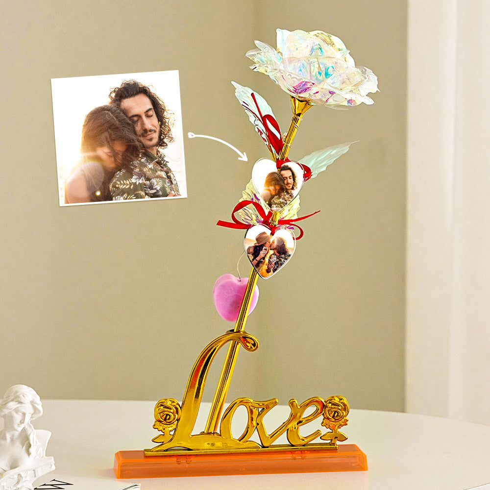 Custom Photo Rose Flower Artifical Galaxy Rose Creative Gift for Women - soufeelau
