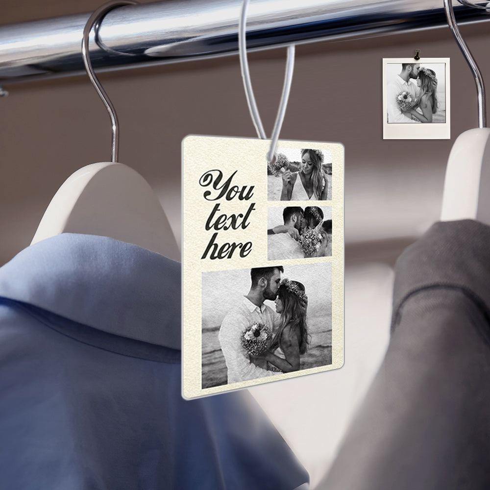 Custom Collage Photo Car Air Freshener Rearview Mirror Ornament Rectangle Air Freshener - soufeelau