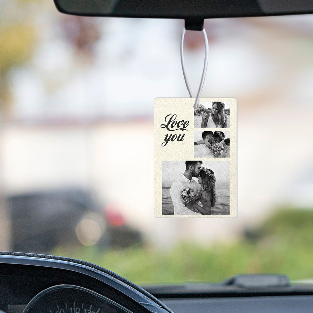 Custom Collage Photo Car Air Freshener Rearview Mirror Ornament Rectangle Air Freshener - soufeelau