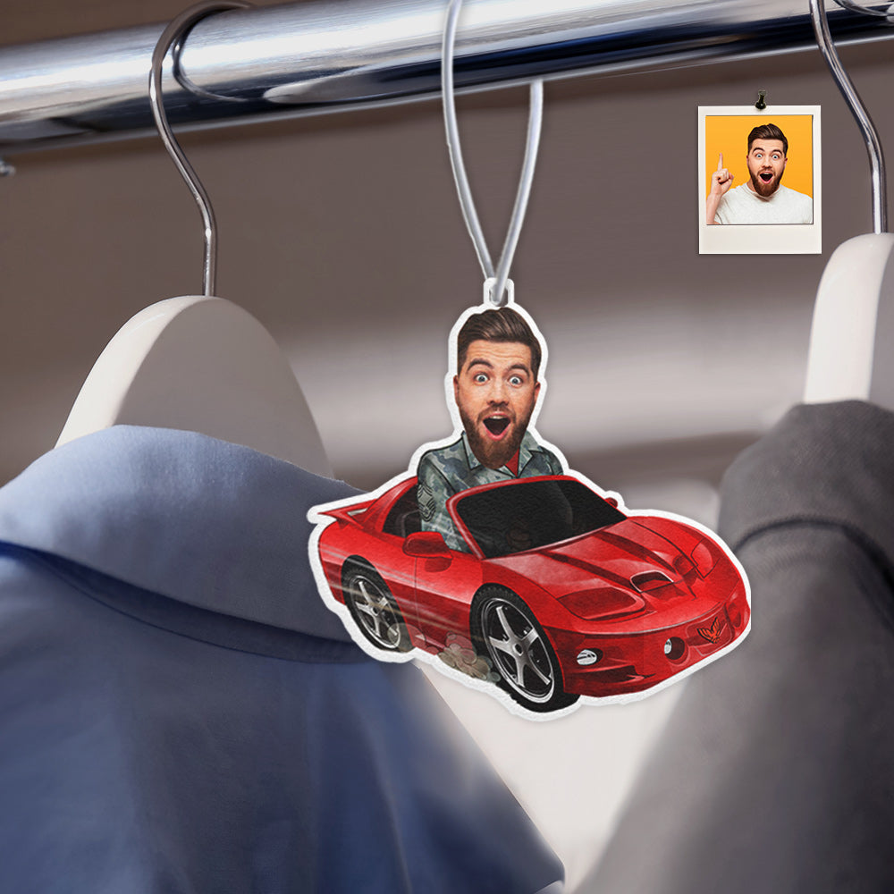 Custom Face Car Air Fresheners Funny Sports Car Air Freshener for Rearview Mirror Ornament - soufeelau