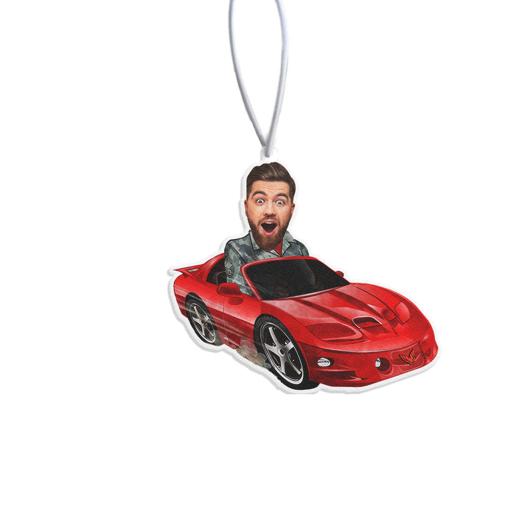 Custom Face Car Air Fresheners Funny Sports Car Air Freshener for Rearview Mirror Ornament - soufeelau