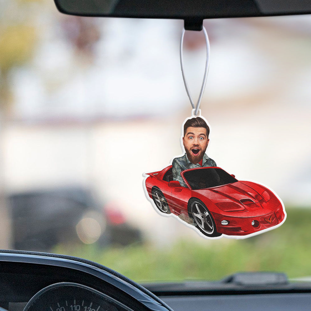 Custom Face Car Air Fresheners Funny Sports Car Air Freshener for Rearview Mirror Ornament - soufeelau