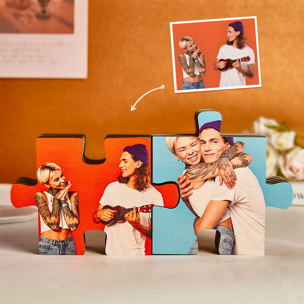 Custom Photo Jigsaw Frame Decoration Personalized Picture Puzzle Piece  Desktop Decoration - soufeelau