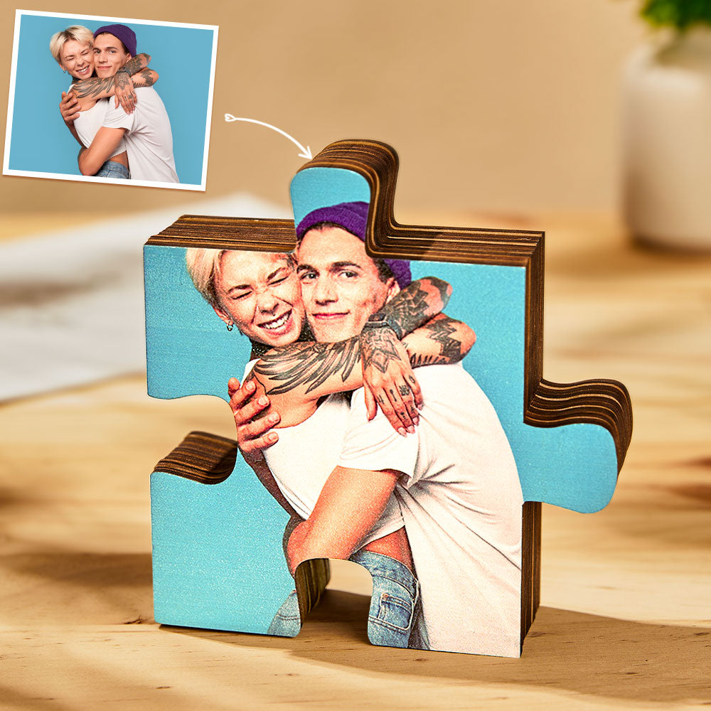 Custom Photo Jigsaw Frame Decoration Personalized Picture Puzzle Piece  Desktop Decoration - soufeelau