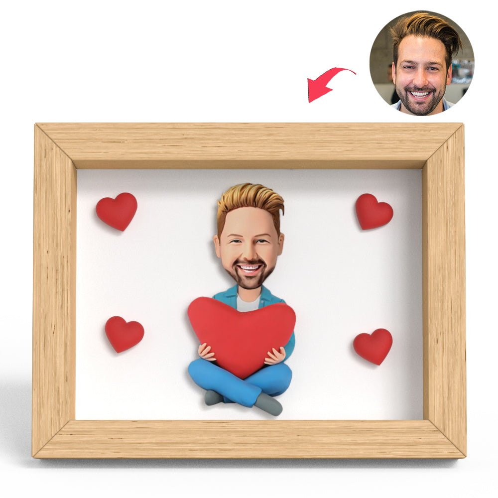 Anniversary Gift Heart Men Clay Figure Frame Gifts - soufeelau