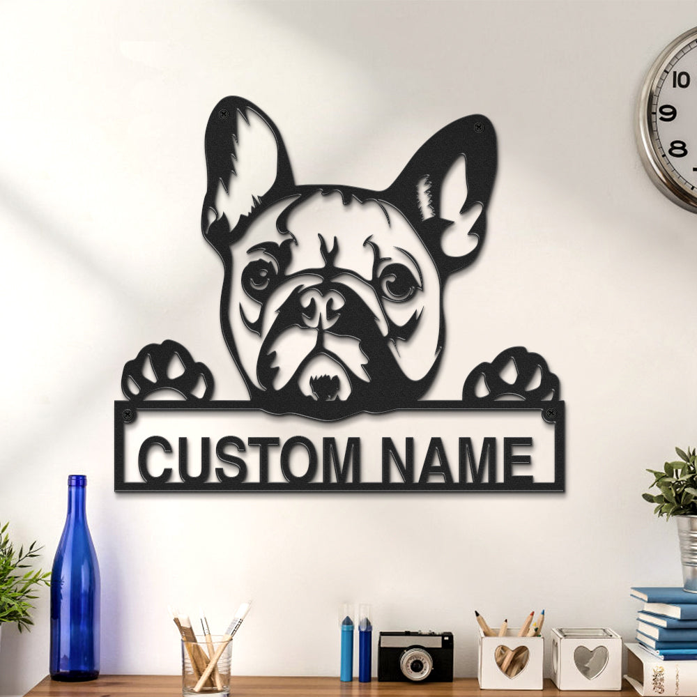 Custom French Bulldog Signs LED Lights Metal Wall Art Home Decor Gift for Pet Lover - soufeelau