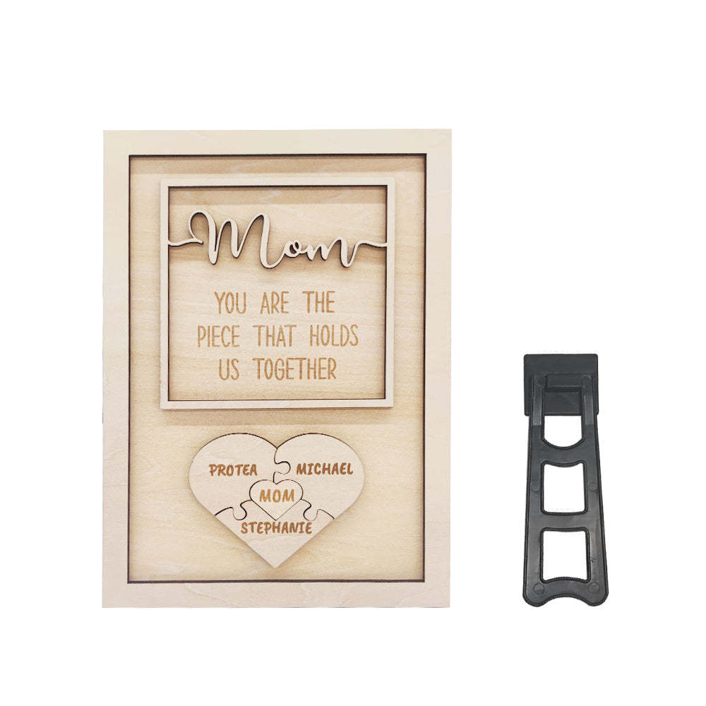 Personalized Puzzle Plaque Mom You Are the Piece That Holds Us Together Mother's Day Gift - soufeelau