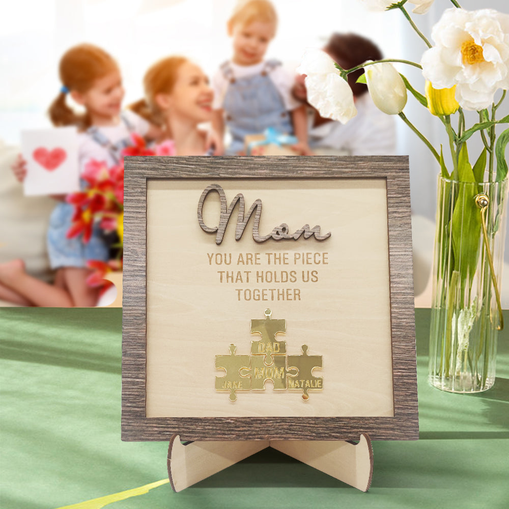 Personalized Mom Puzzle Plaque You Are the Piece That Holds Us Together Mother's Day Gift - soufeelau