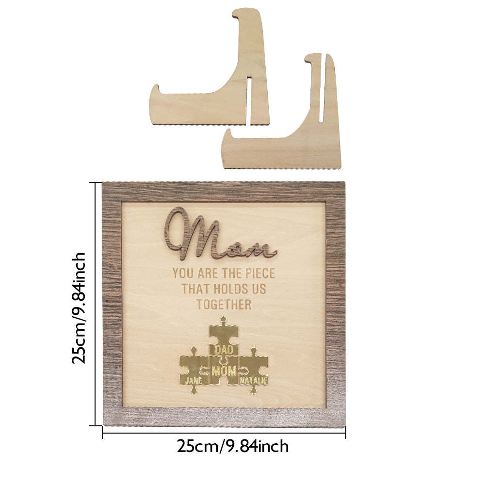 Personalized Mom Puzzle Plaque You Are the Piece That Holds Us Together Mother's Day Gift - soufeelau