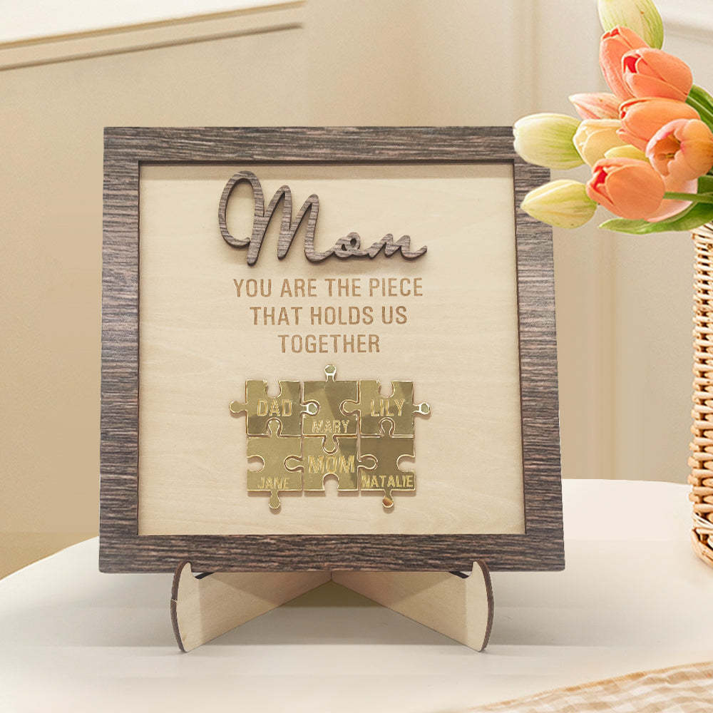 Personalized Mom Puzzle Plaque You Are the Piece That Holds Us Together Mother's Day Gift - soufeelau