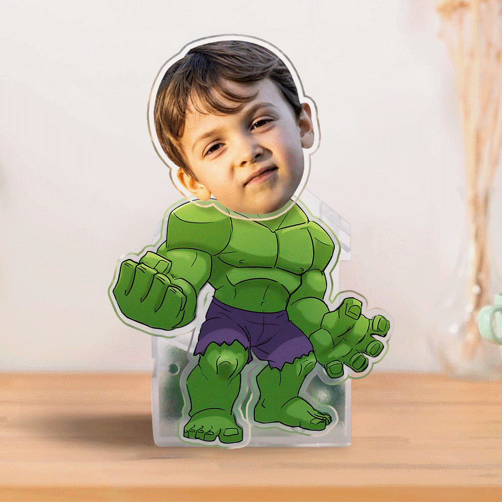 Custom Face Shaking Head Ornament Personalized Hulk Car Dashboard Decoration Home Desktop Ornament - soufeelau