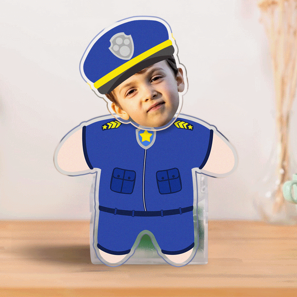 Custom Face Police Shaking Head Ornament Personalized Car Dashboard Decoration Home Desktop Ornament - soufeelau
