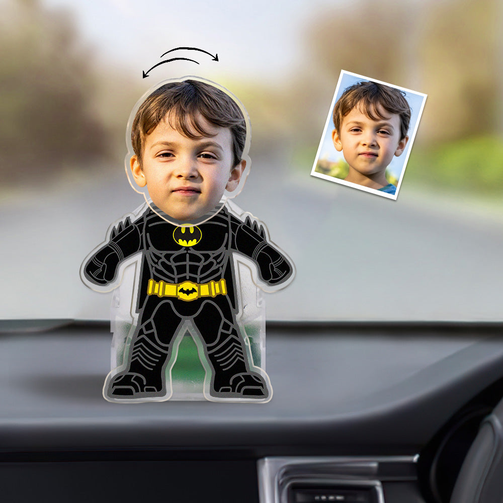 Custom Face Batman Shaking Head Ornament Personalized Car Dashboard Decoration Home Desktop Ornament - soufeelau