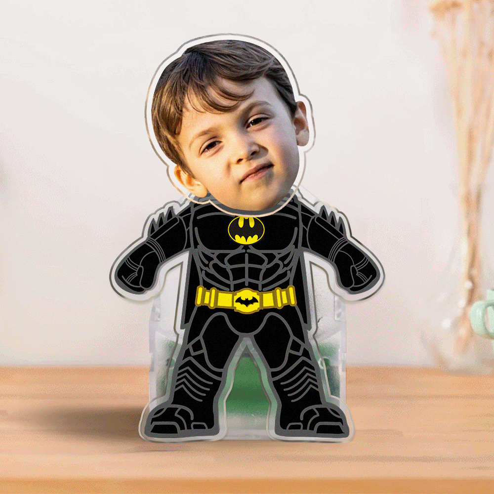 Custom Face Batman Shaking Head Ornament Personalized Car Dashboard Decoration Home Desktop Ornament - soufeelau