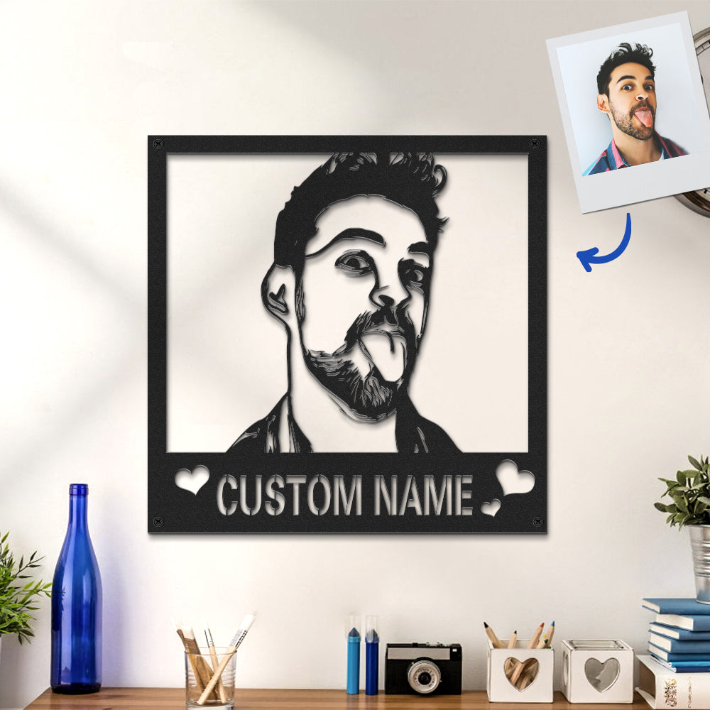 Custom Metal Sign LED Light Personalized Photo Sign Wall Art Home Decor Gift - soufeelau