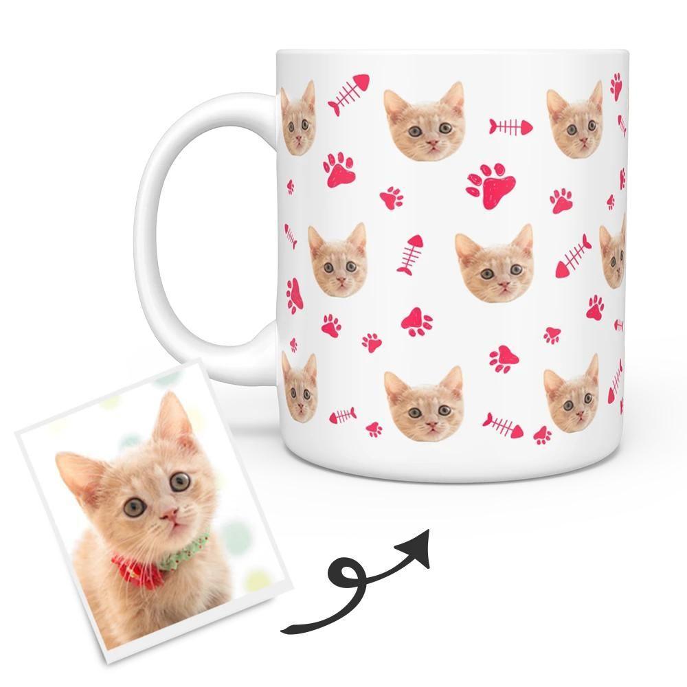 Personalized Cat Photo Mug - Custom Cat Coffee Mug - Put Cat Face on Mug