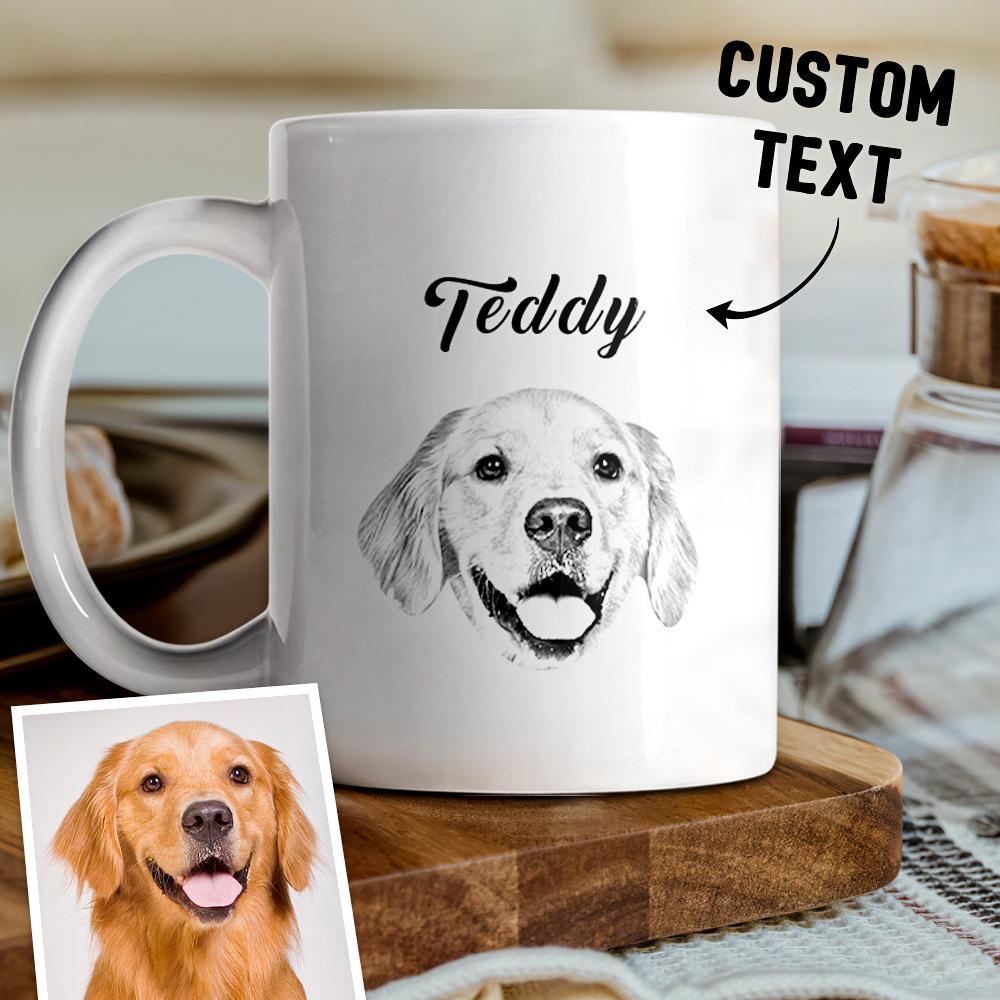 Personalized Dog Face Portrait Mugs Custom Pet Name Mug - soufeelau