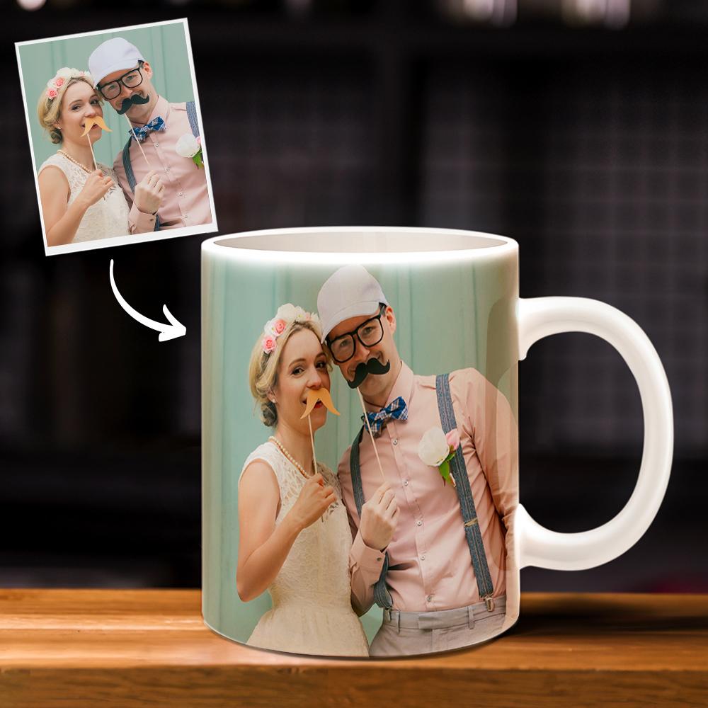 Custom Enchanting Romantic Wedding Day Photo Mug For Her - soufeelau