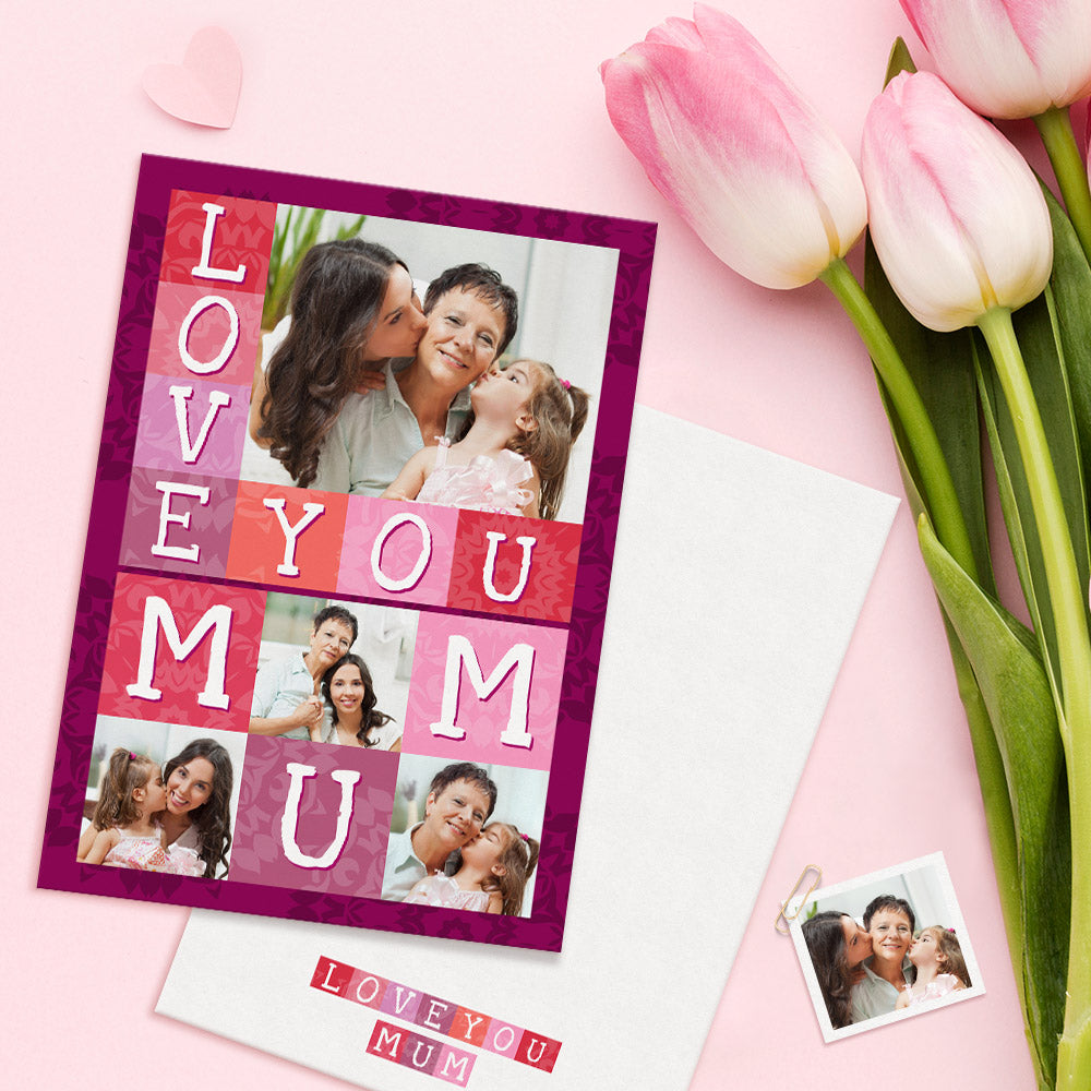 Custom Photo Mother's Day Cards Personalized Love You Mum Card Gifts For Mom - soufeelau