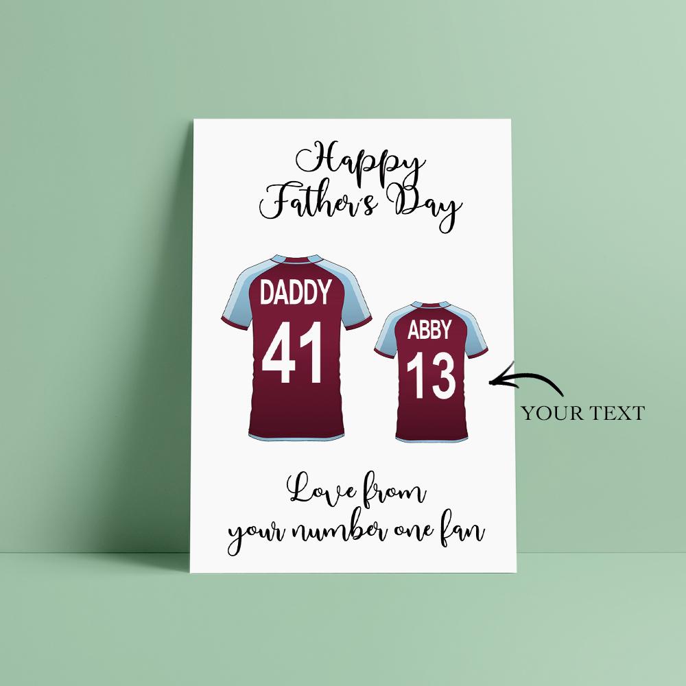 Custom Engraved Card I Will Always Be Your Number One Fan Gift For Father's Day