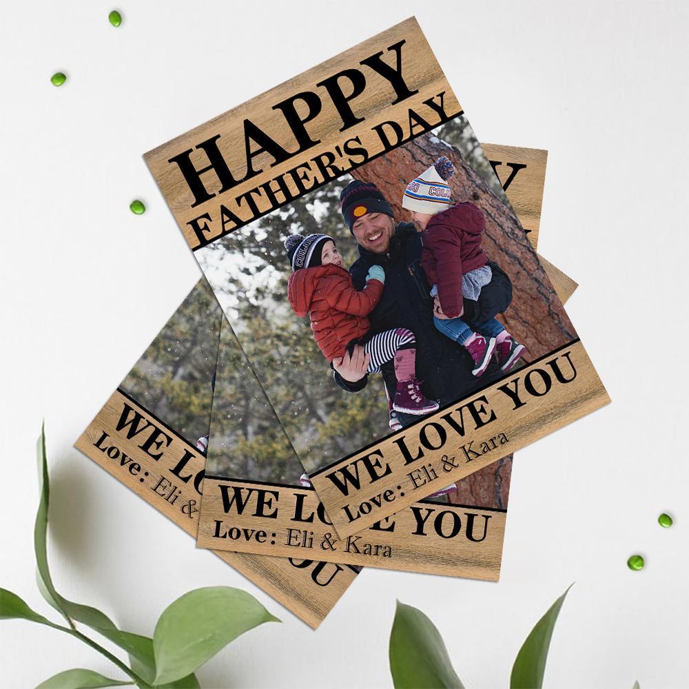 Happy Father's Day Custom Photo And Text Greeting Card - soufeelau