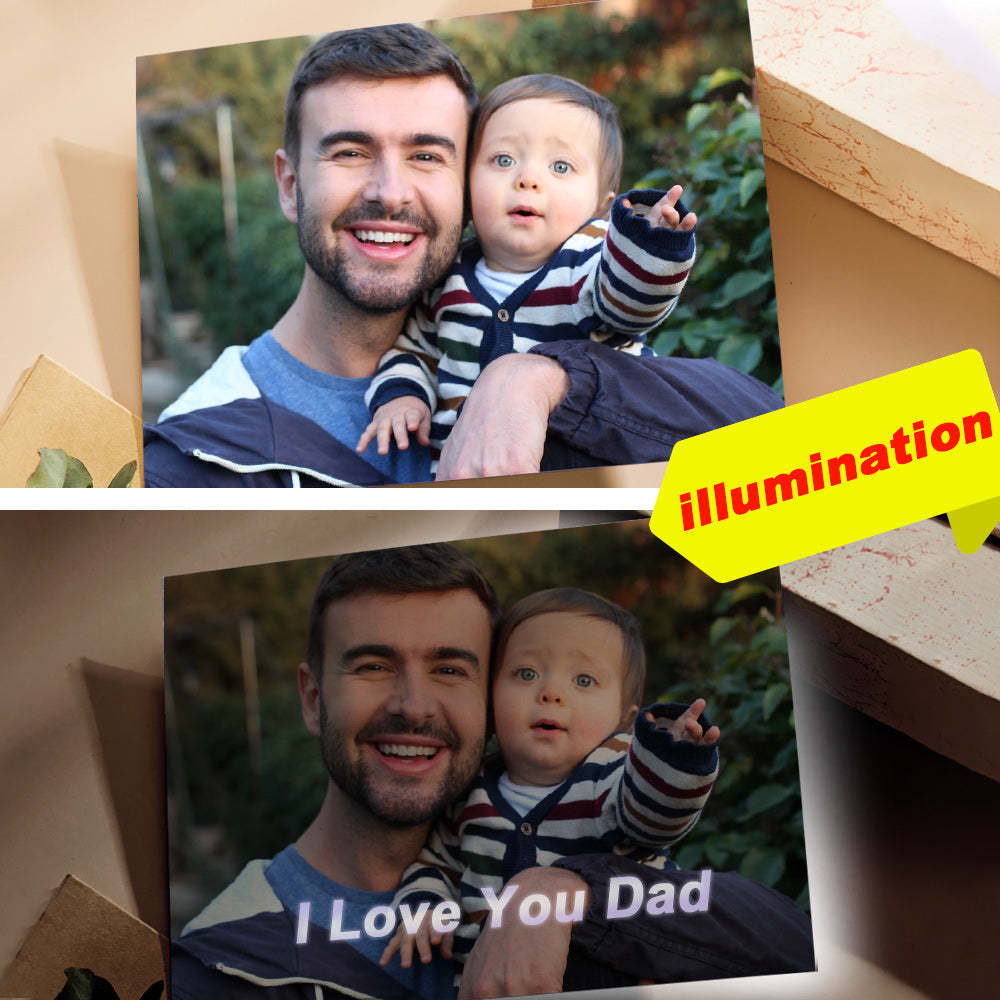 Custom Photo Hidden Text Greeting Card Translucent Card Gift for Dad - soufeelau