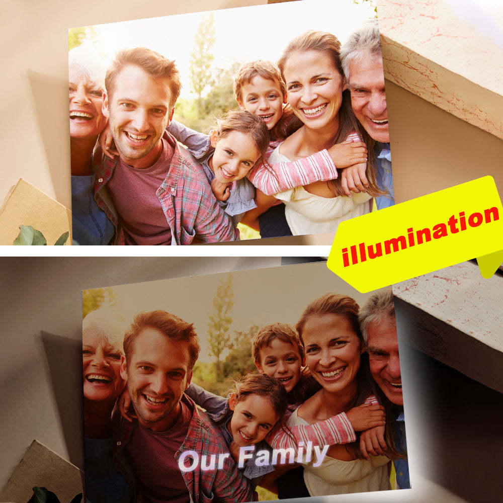 Custom Photo Engraved Card Hidden Text Greeting Card Forever Family Card - soufeelau