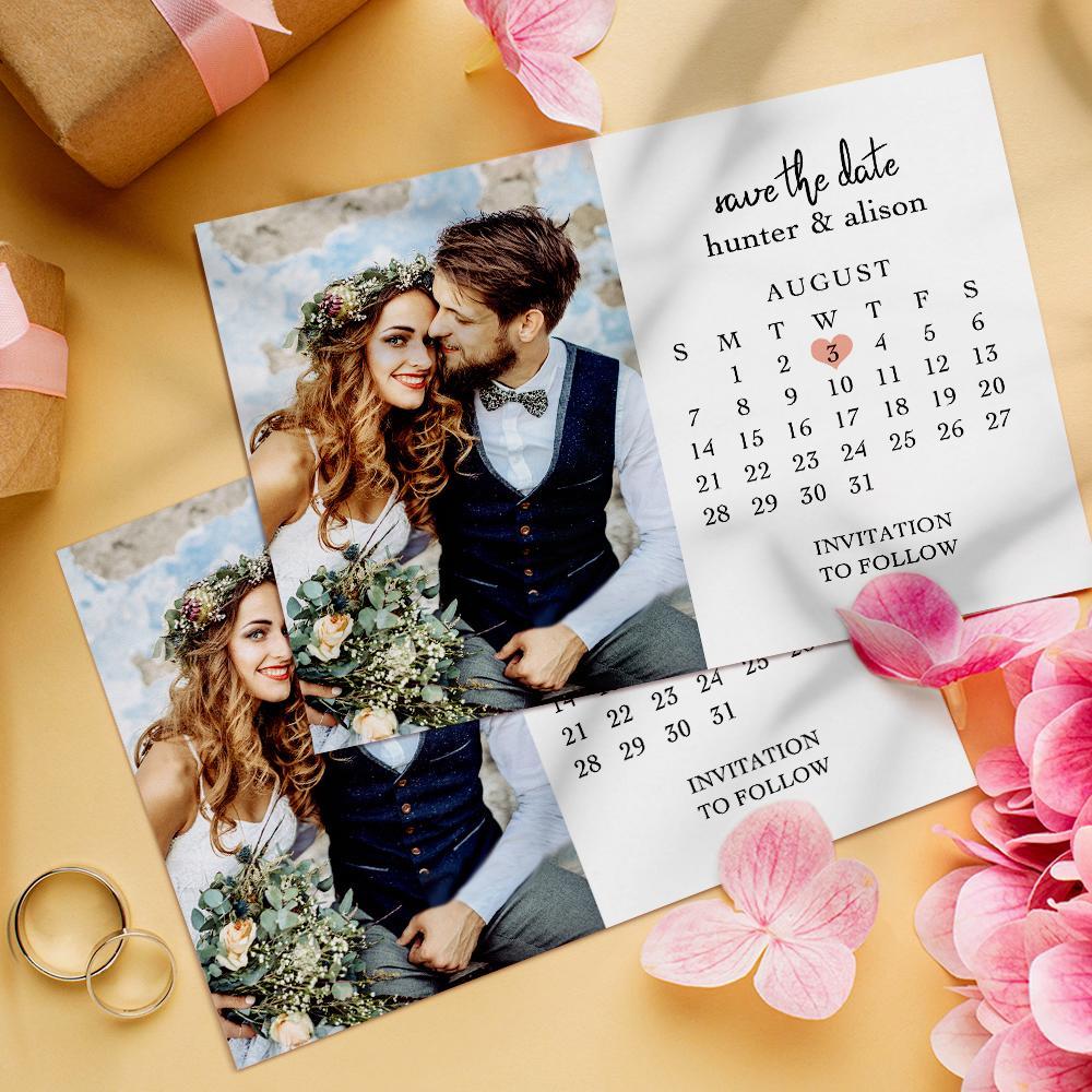 Custom Save the Date Cards Personalized Photo Text Greeting Card - soufeelau