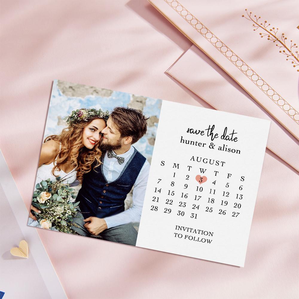Custom Save the Date Cards Personalized Photo Text Greeting Card - soufeelau