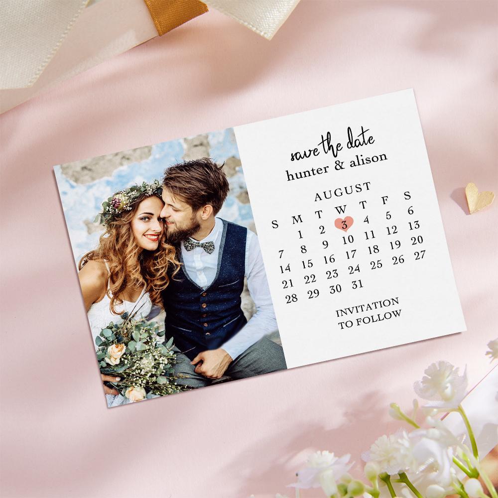 Custom Save the Date Cards Personalized Photo Text Greeting Card - soufeelau