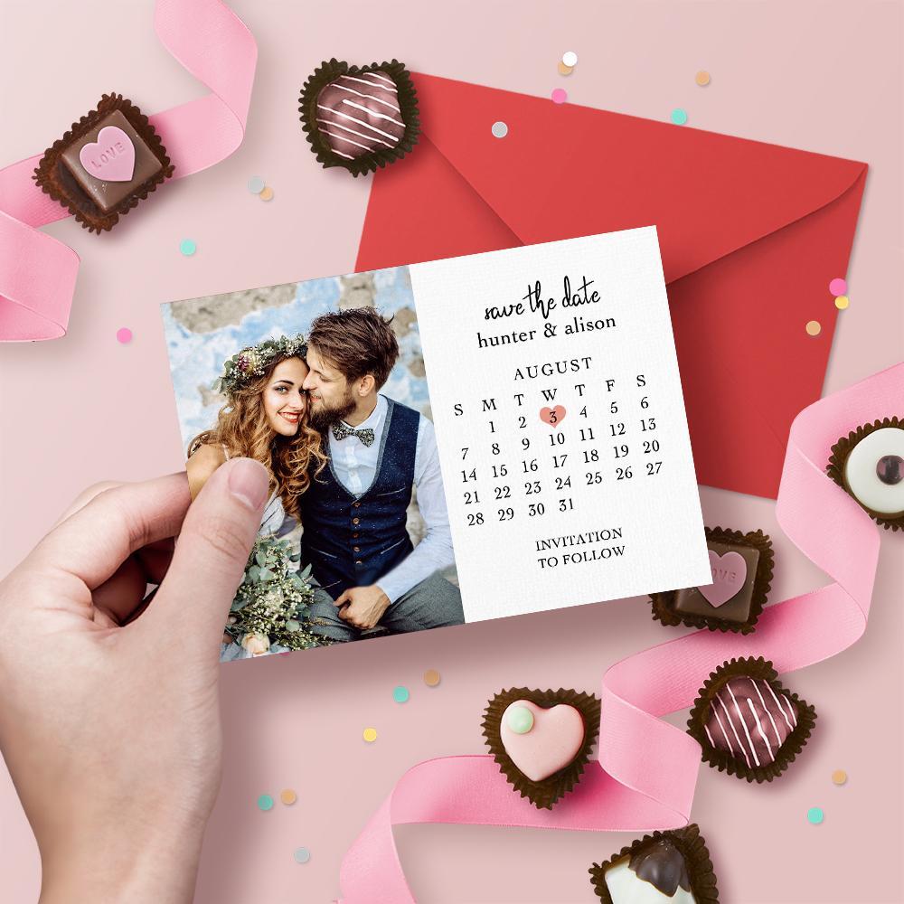 Custom Save the Date Cards Personalized Photo Text Greeting Card - soufeelau