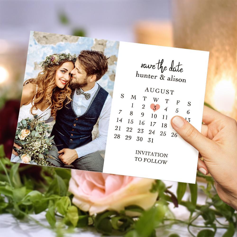 Custom Save the Date Cards Personalized Photo Text Greeting Card - soufeelau