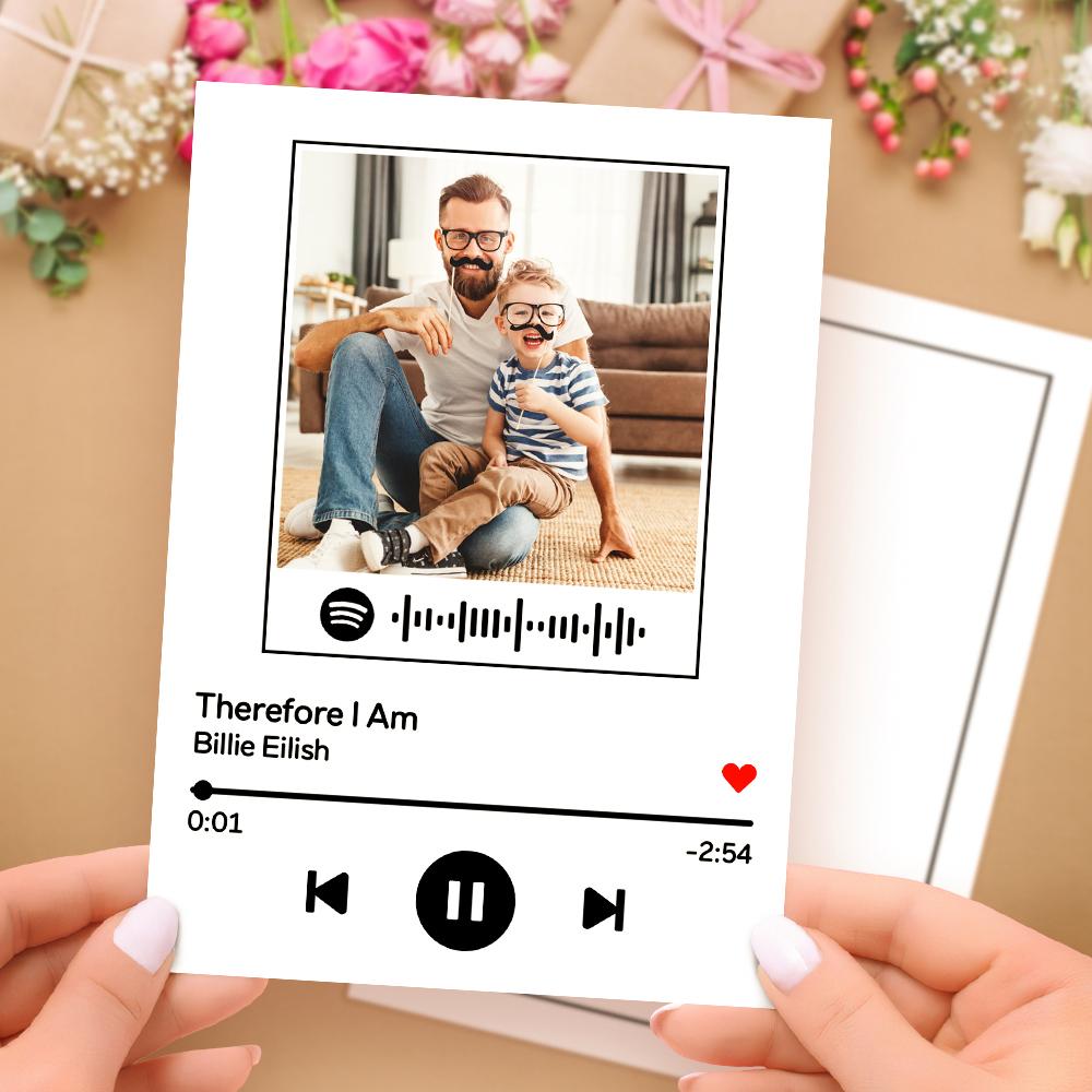 Custom Spotify Code Music Cards With Your Photo Gift For Dad