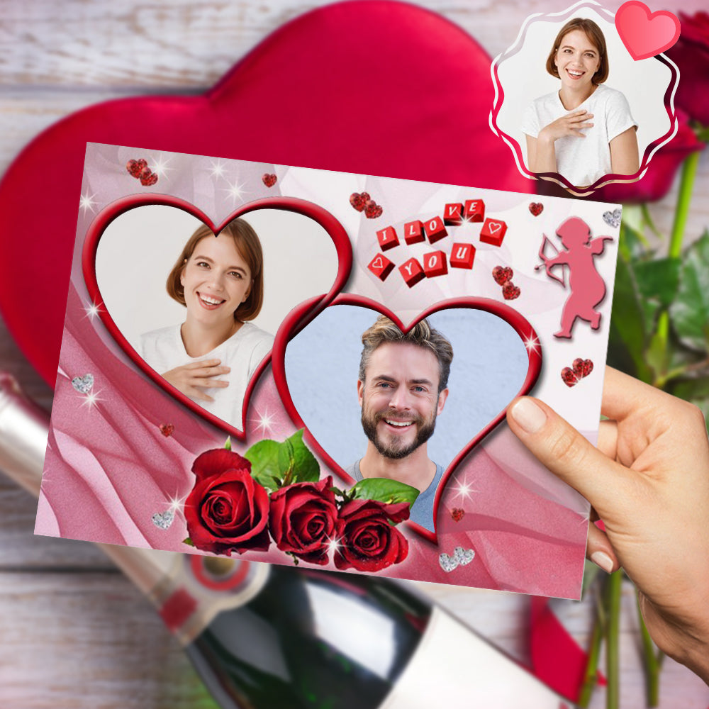 Custom Funny Valentine Heart Greeting Card for Wife Girlfriend Husband Boyfriend Anniversary - soufeelau