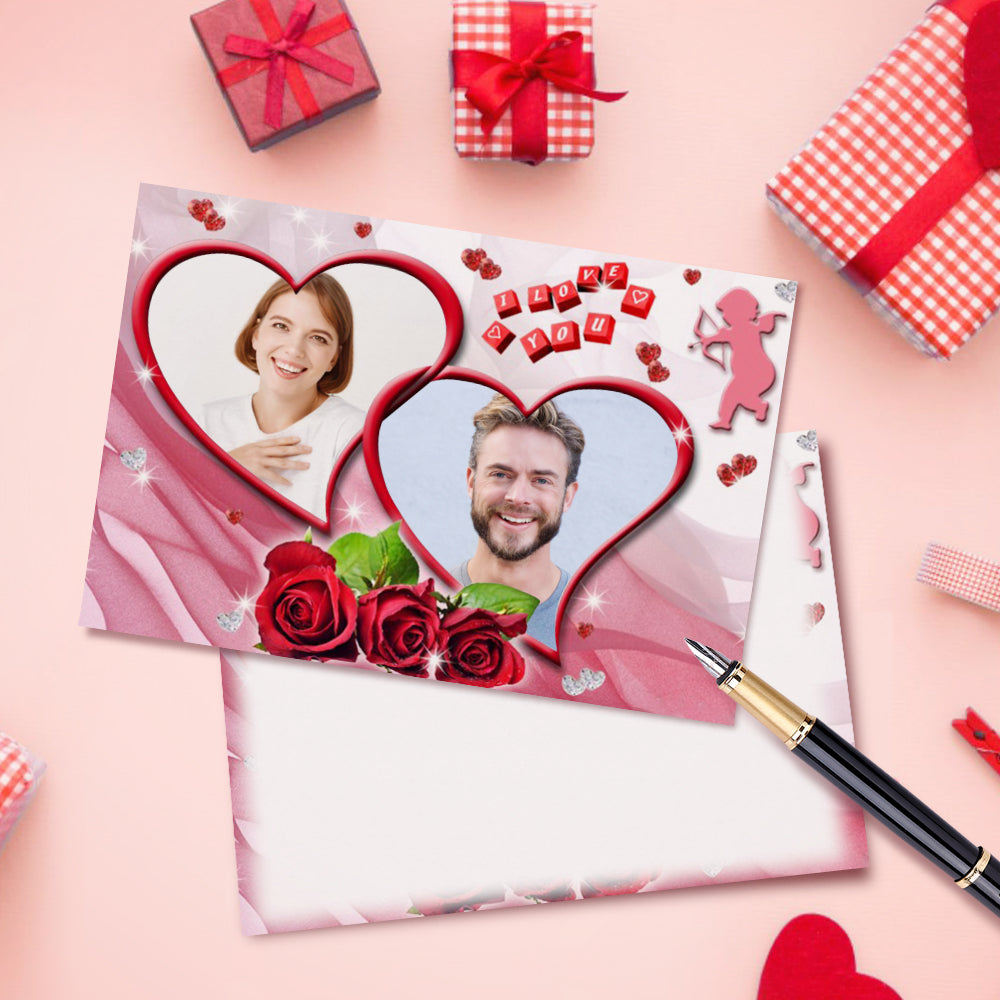 Custom Funny Valentine Heart Greeting Card for Wife Girlfriend Husband Boyfriend Anniversary - soufeelau