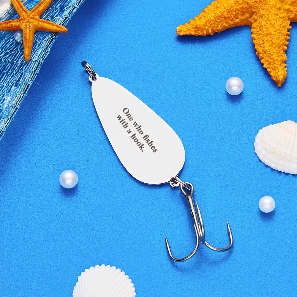 Custom Photo Engraved Text Fishing Hook Personalized Photo Fishing Lure Father's Day Gifts - soufeelau