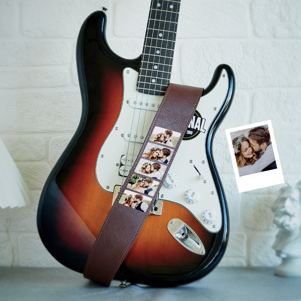 Custom Photo Guitar Strap Guitar Player Multiphoto Gifts - soufeelau
