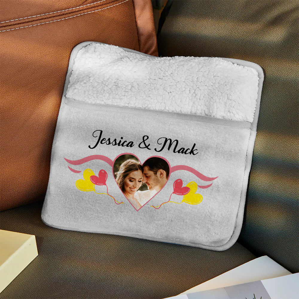 Custom Heart Photo Engraved Electric Heating Pad Foot Warmer Creative Gift for Her - soufeelau