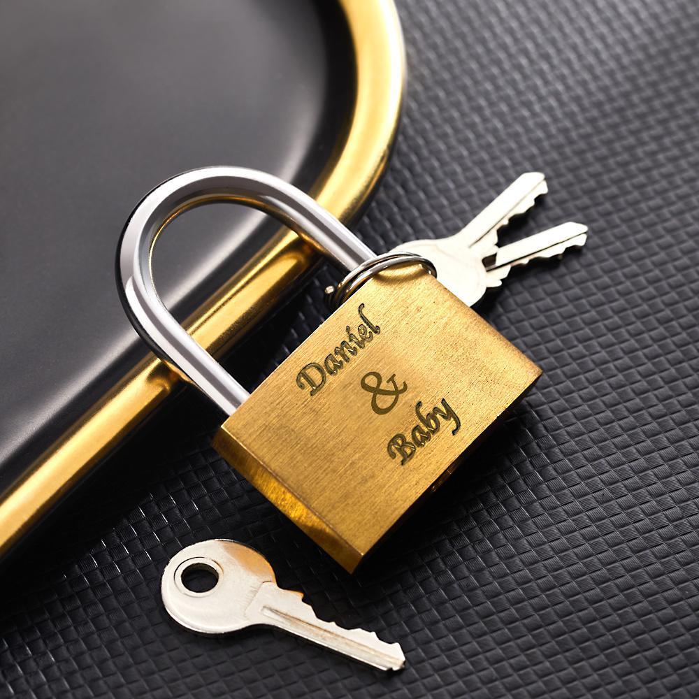 Custom Engraved Lock Name Unique Commemorative Gifts for Couple - soufeelau