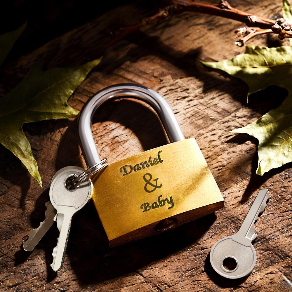 Custom Engraved Lock Name Unique Commemorative Gifts for Couple - soufeelau