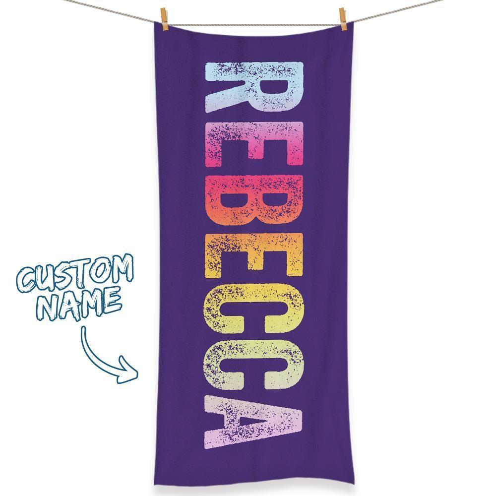 Personalised Towel Engraved with Name Colorful-Christmas Gifts