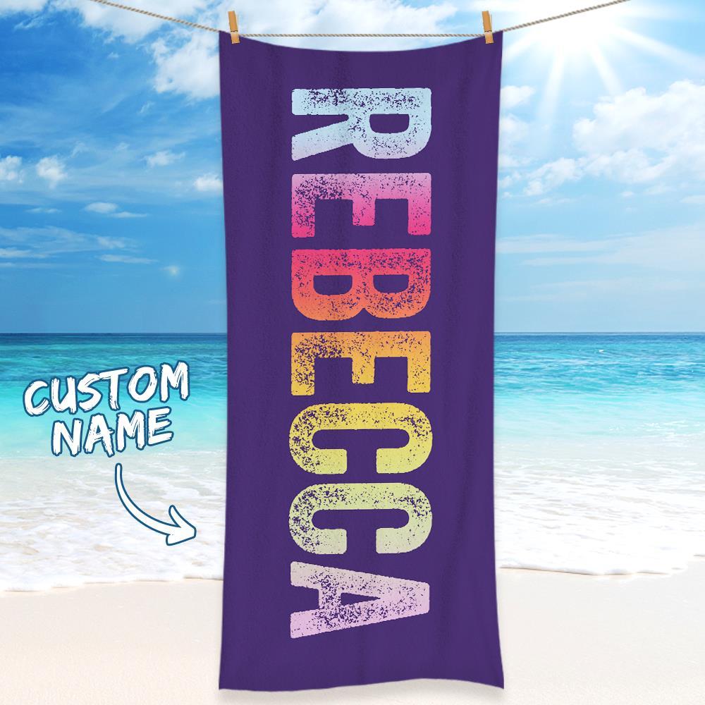 Personalised Towel Engraved with Name Colorful-Christmas Gifts