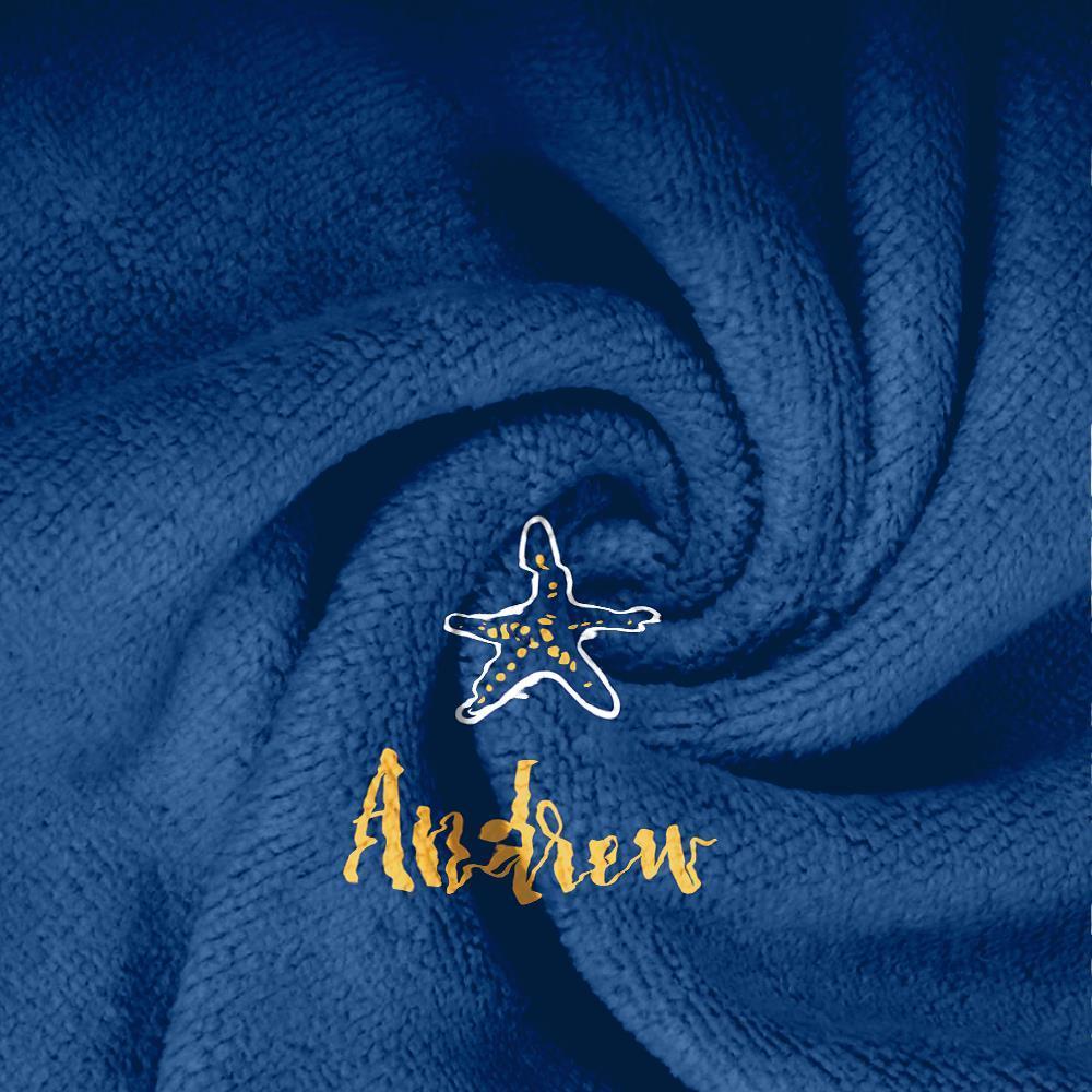 Personalised Towel Engraved with Name Blue-Christmas Gifts