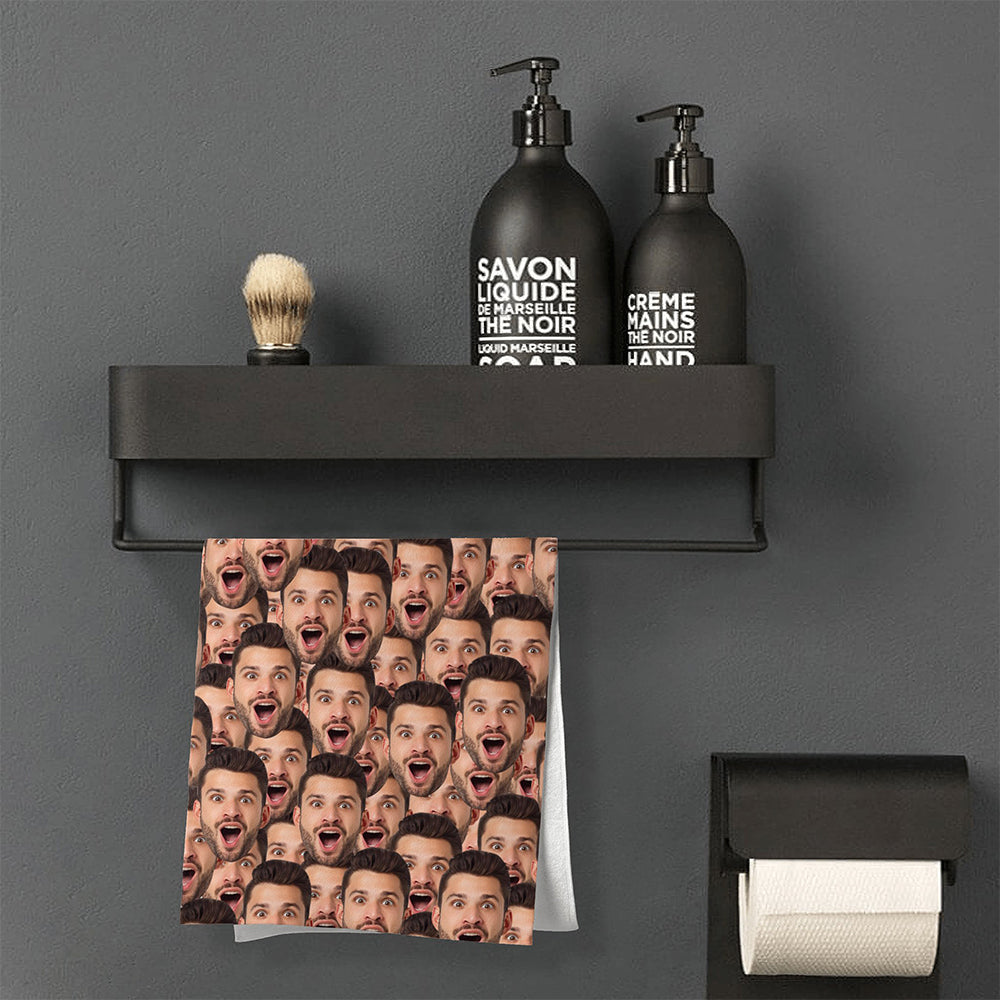 Custom Face Seamless Towel Personalized Photo Towel Funny Gift - soufeelau