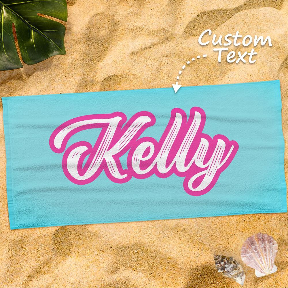 Personalised Towel Engraved with Name Colorful-Kelly - soufeelau