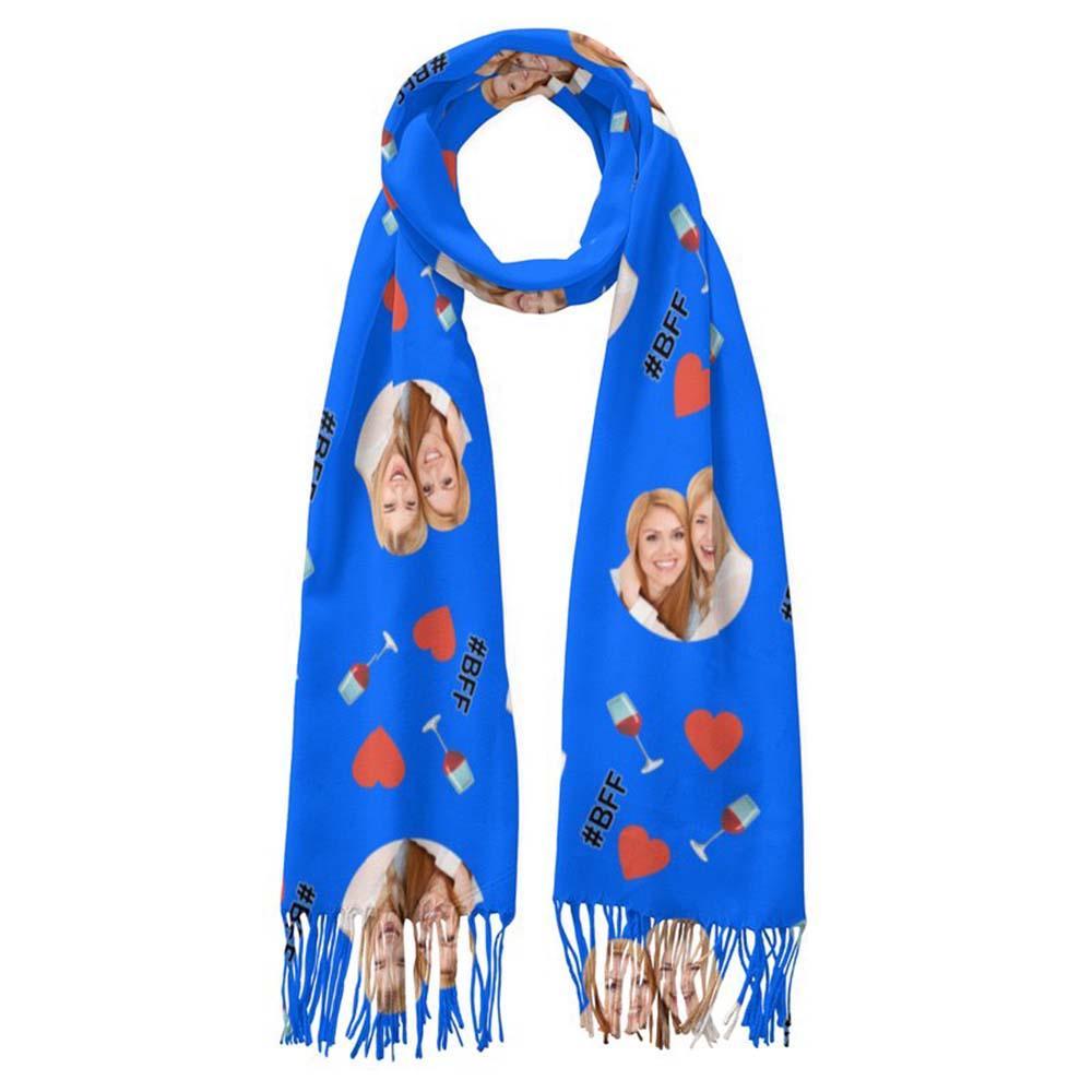 Custom Face Scarf For Friends Perfect Gift For Girls Warm Winter Fashion Accessories Multicolor Scarf Chiristmas Gift - soufeelau