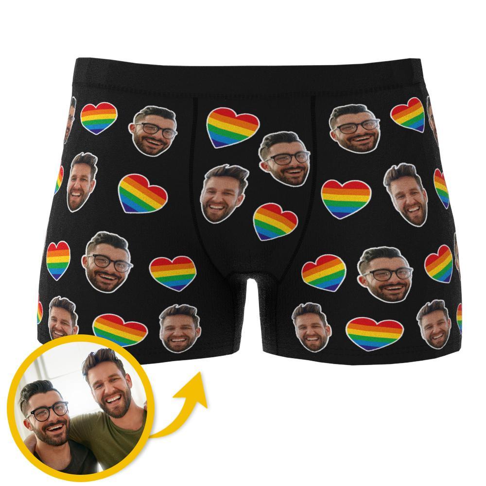 Custom Photo Boxer Briefs Custom LGBT Face Underwear Gay Couple Anniversary Gift