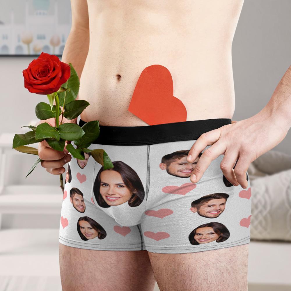 Custom Face Boxer Briefs Double Head 3D Online Preview Gifts for Boyfriend Couple Gifts