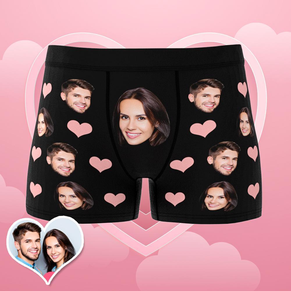 Custom Face Boxer Briefs Double Head 3D Online Preview Gifts for Boyfriend Couple Gifts