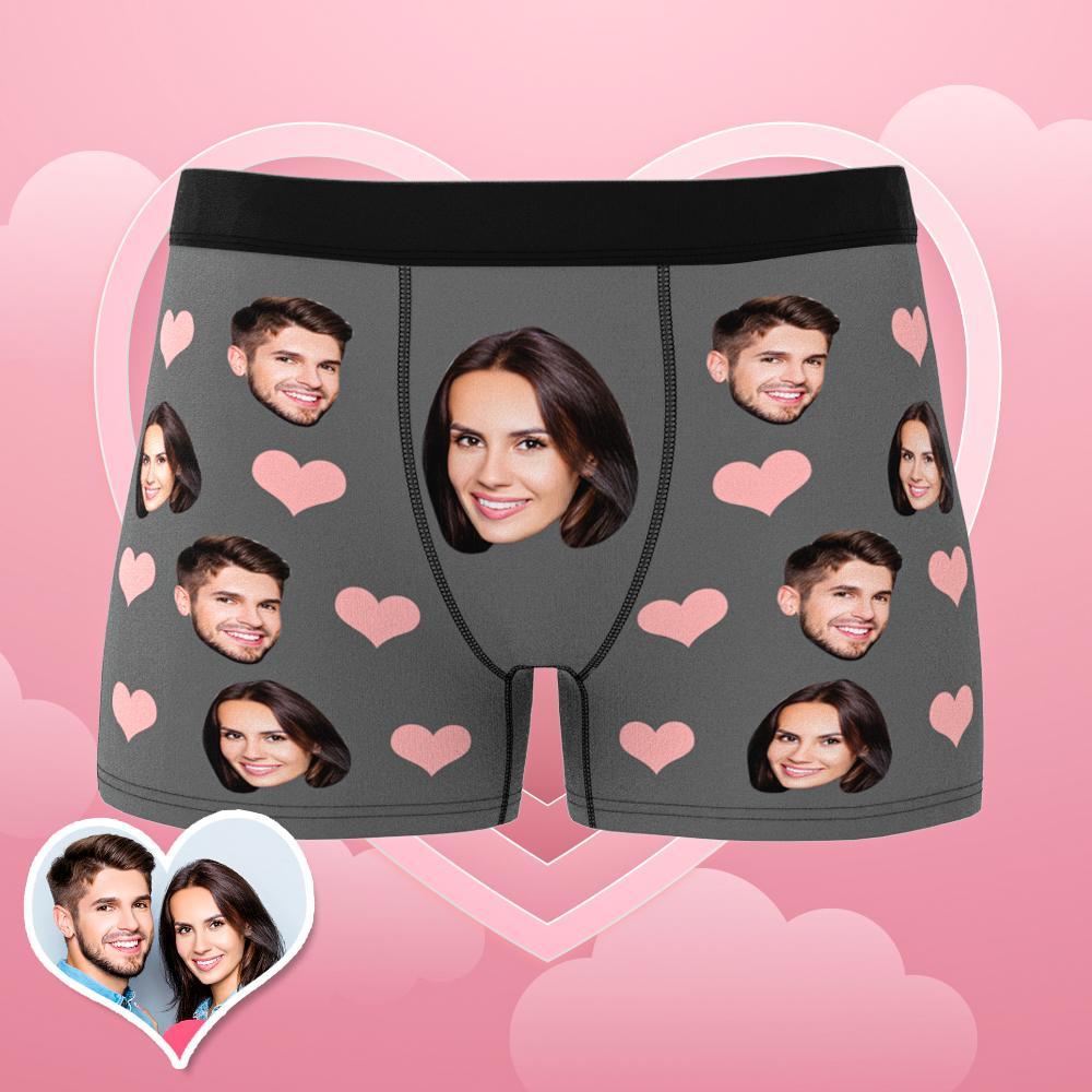 Custom Face Boxer Briefs Double Head 3D Online Preview Gifts for Boyfriend Couple Gifts